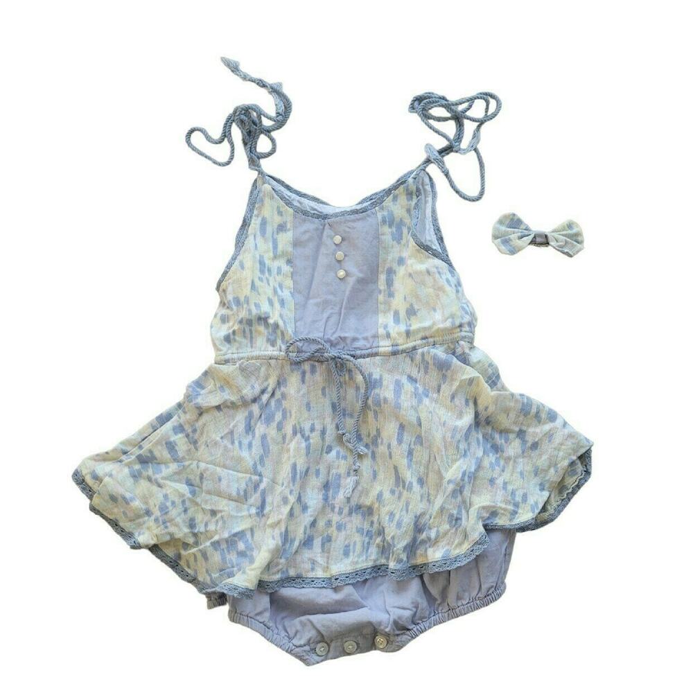 Well Dressed Wolf Watercolor Skirted Romper